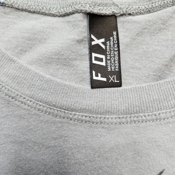 FOX mid sleeve Gray and Blue Tee Size XL - Picture 3 of 4